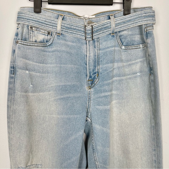 Cotton Citizen Distressed Belted Boyfriend Jeans in Sunset Wash - Picture 7 of 14